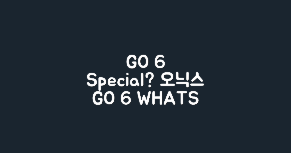 오닉스 GO 6: 무엇이 특별할까?