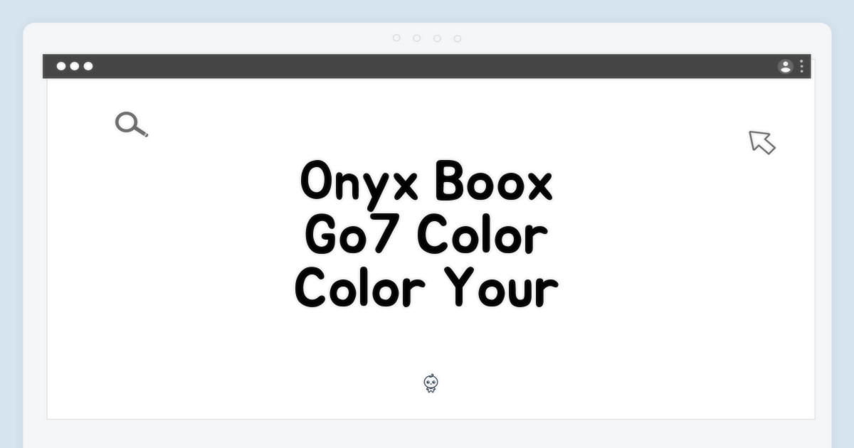 Onyx Boox Go7 Color(Gen2) 블랙과 함께하는 즐거움