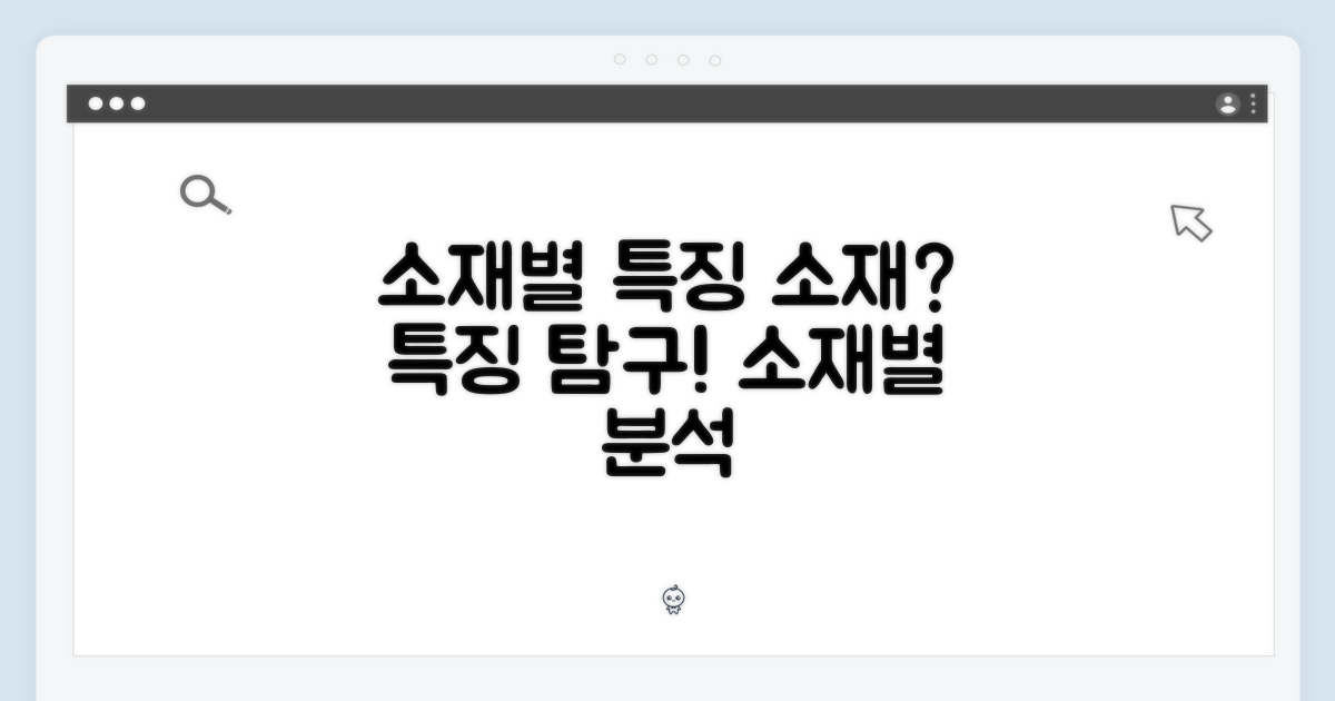 다양한 소재별 특징