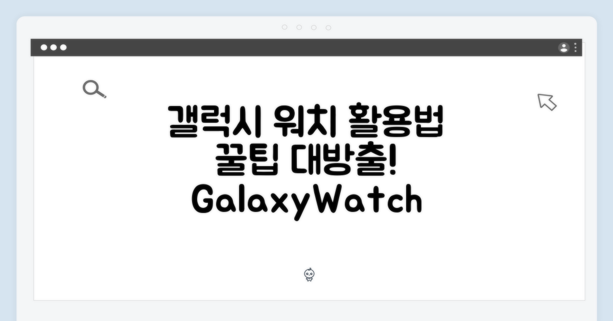 갤럭시 워치를 활용하세요