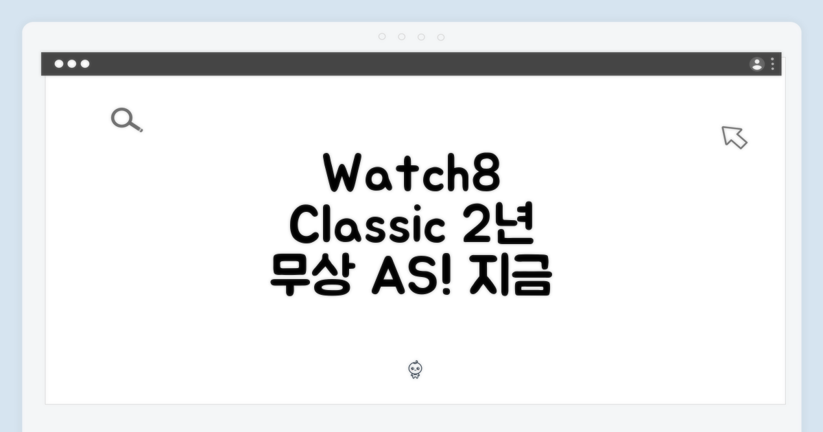 워치8 클래식, 2년간 무상 A/S 보장!