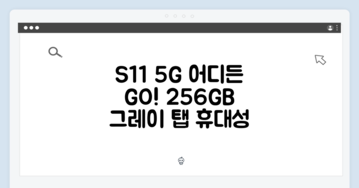 갤럭시 탭 S11 256GB 5G 그레이, 편리한 휴대성: 언제 어디서나 즐겨보세요