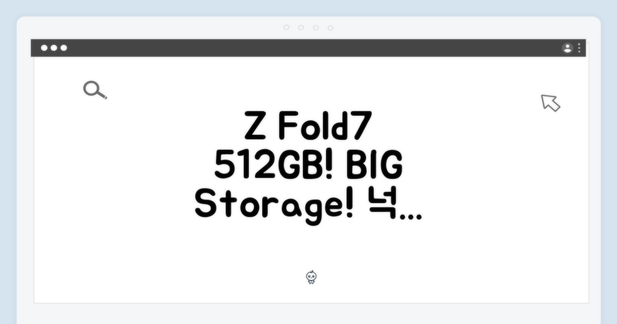 Z Fold7 512GB, 넉넉한 저장 공간!
