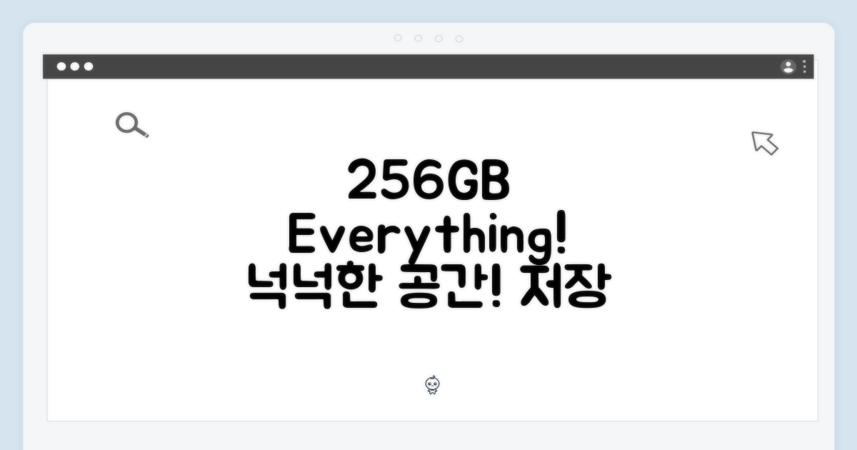 모든 것을 담는 넉넉함, 256GB 저장 공간