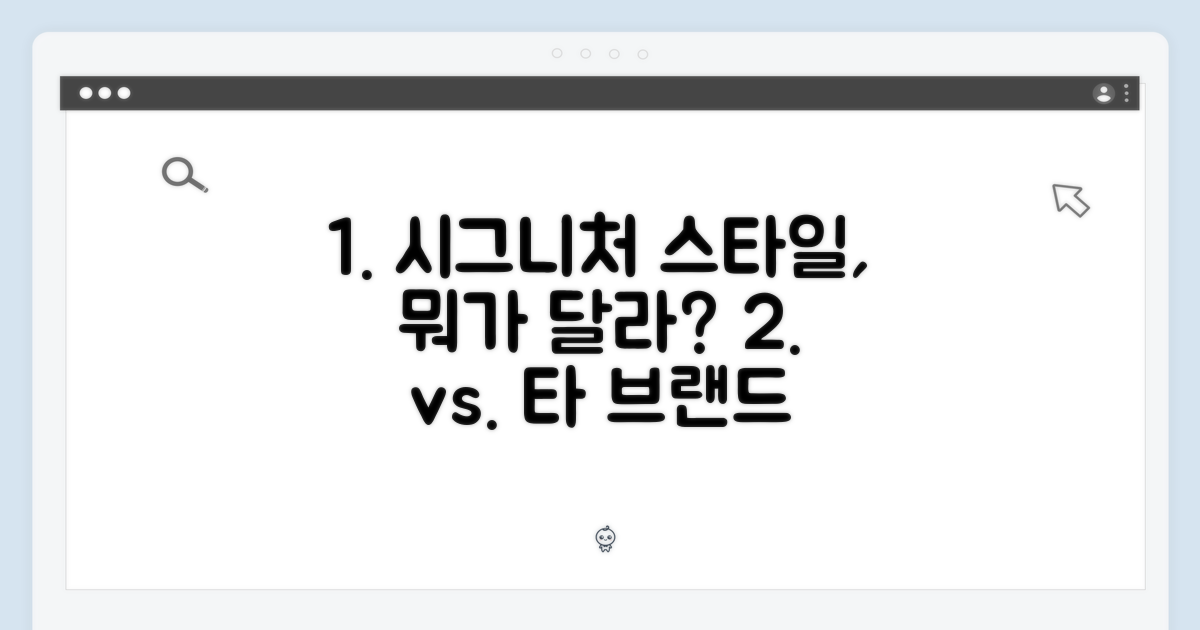 차별점: 시그니처 스타일 vs 다른 브랜드