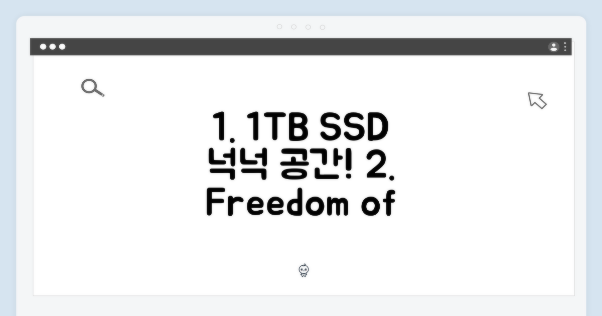1TB SSD의 여유로움