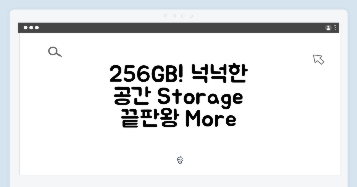 넉넉한 256GB 저장 공간