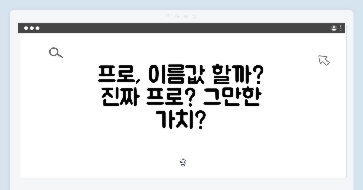 프로라는 이름, 값어치 할까?