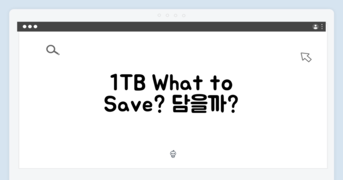 1TB 저장공간, 무엇을 담을까?