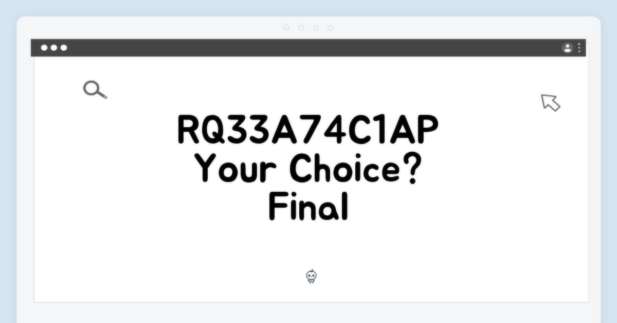 RQ33A74C1AP, 당신의 선택은?