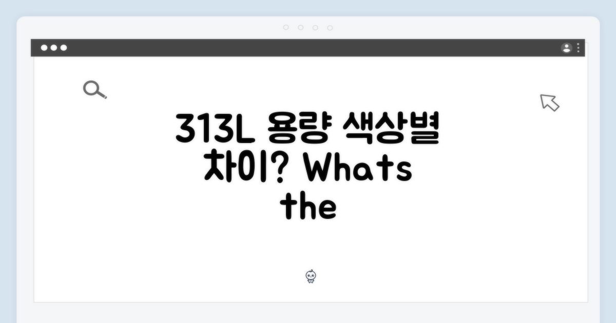 313L 용량, 색상별 차이