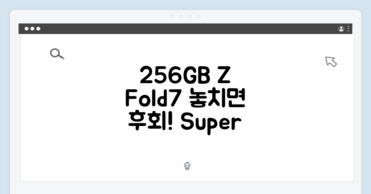 256GB Z 폴드7, 놀라운 기회 잡으세요!