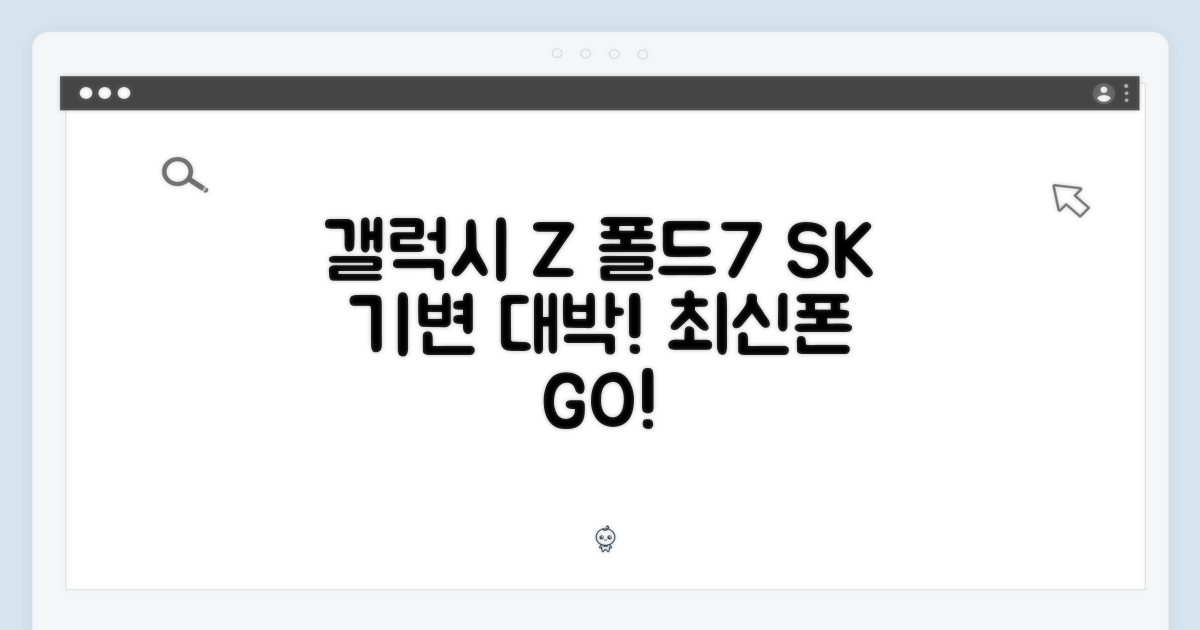 놀라운 삼성 갤럭시 Z 폴드7, SK 기변 대박!