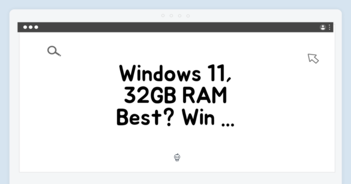 윈도우11, 32GB RAM 궁합은?