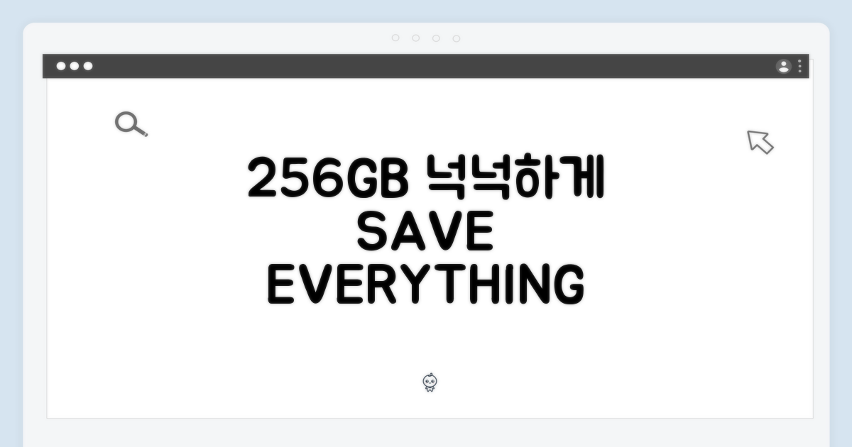 256GB 넉넉한 저장공간