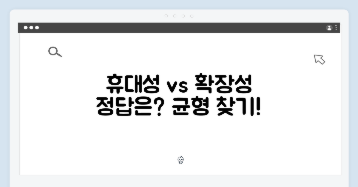 휴대성 vs 확장성, 균형 찾기