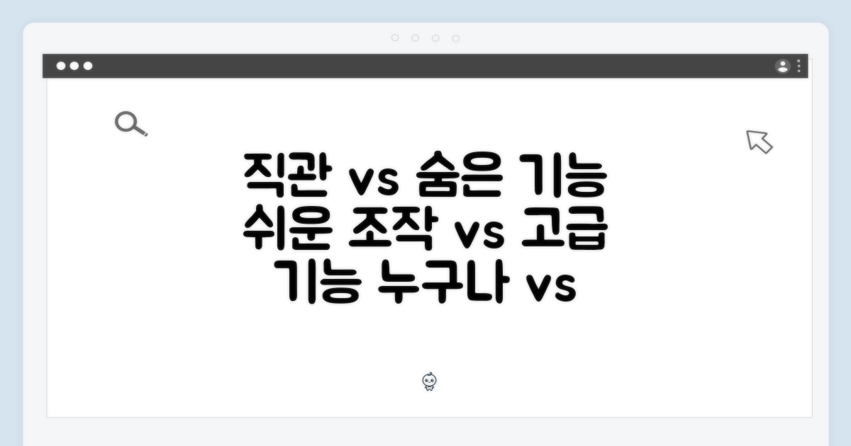 직관적 조작 vs 숨은 기능