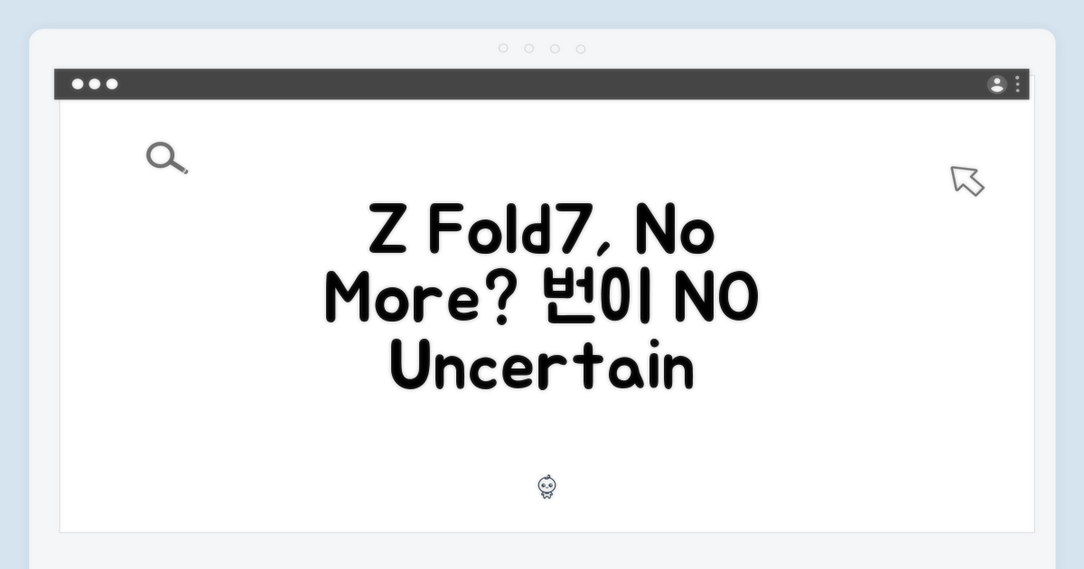 설마, Z Fold7 번이는 어렵지 않을까?