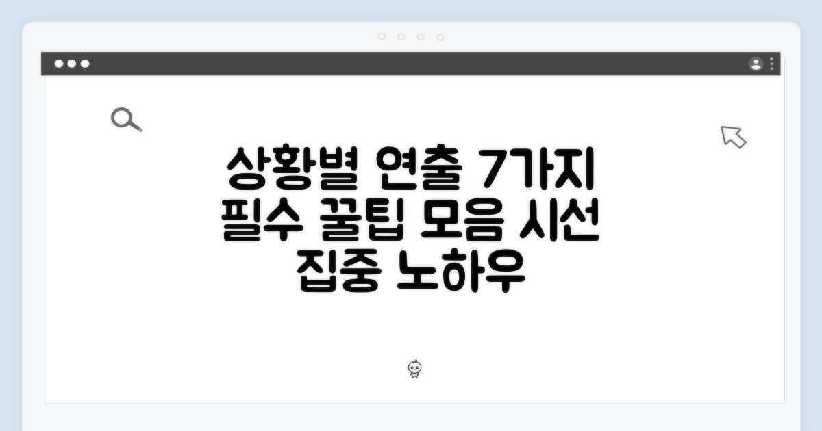 7가지 상황별 연출
