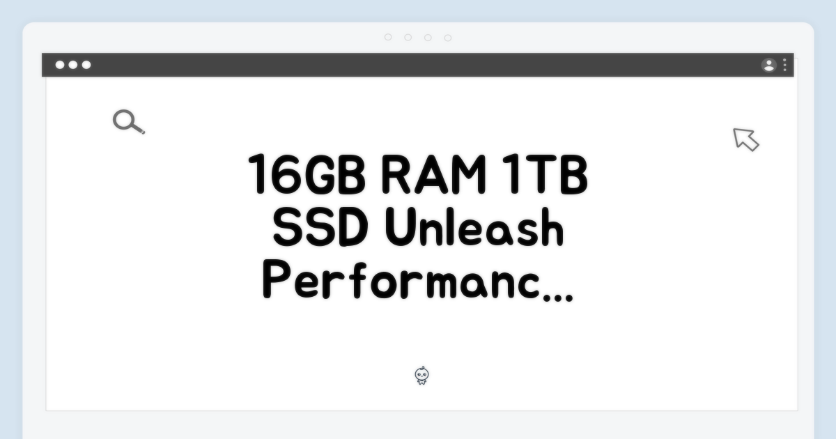 16GB RAM, 1TB SSD 성능