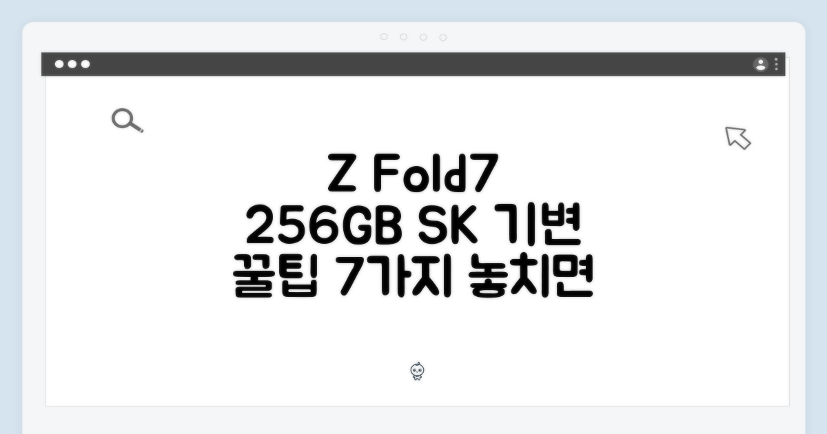 갤럭시 Z 폴드7 256GB: SK 기기변경 7가지 팁