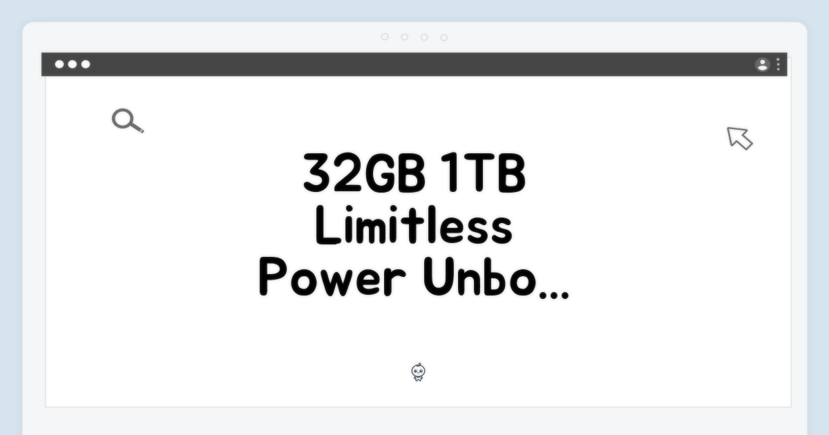 32GB 1TB, 그 이상의 경험