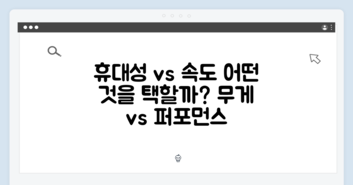 휴대성 vs 작업 속도