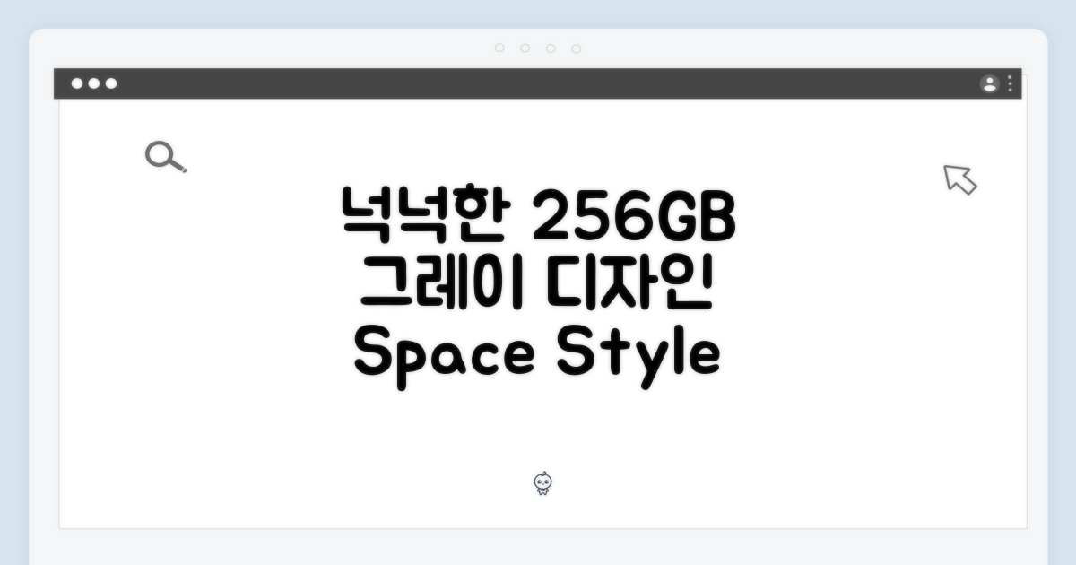 256GB 넉넉함, 그레이 디자인