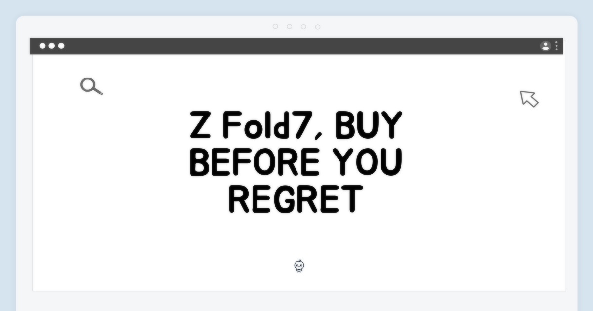 Z Fold7, 구매 전 필독!