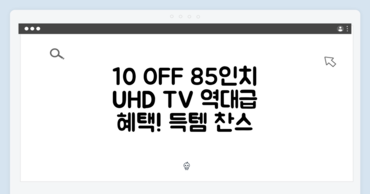 10% 할인, 85인치 UHD TV 혜택
