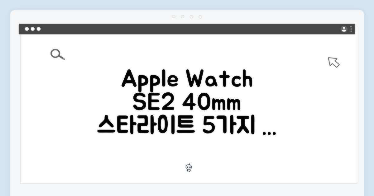 애플워치 SE 2세대 40mm: 스타라이트 5가지 장점