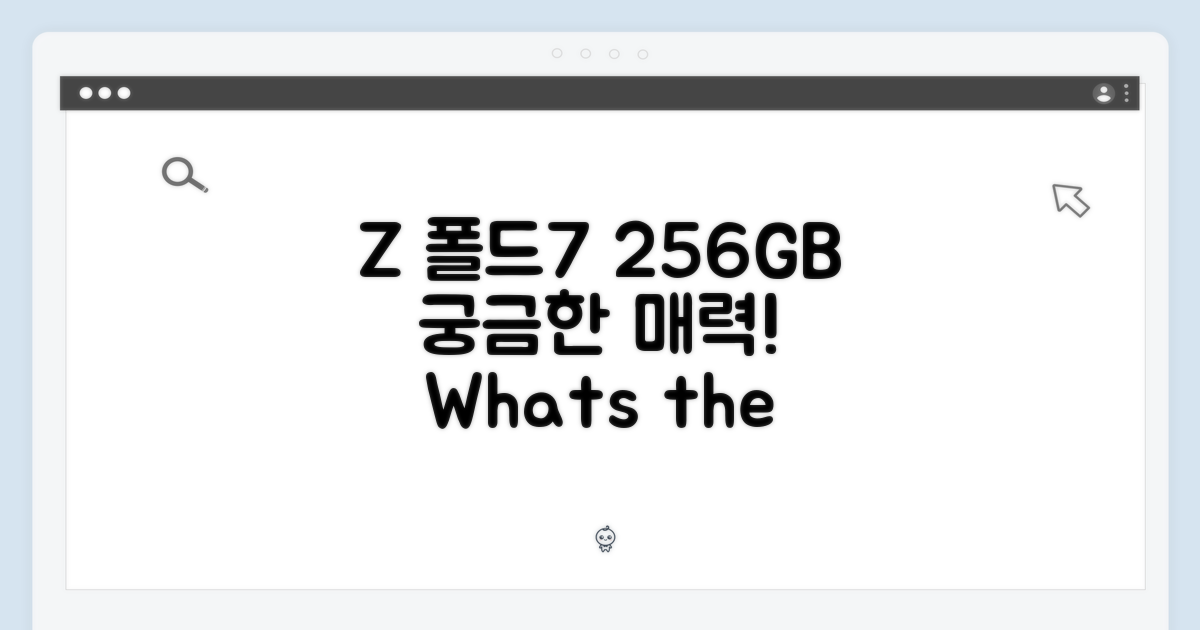 Z폴드7 256GB, 매력은 어디에?