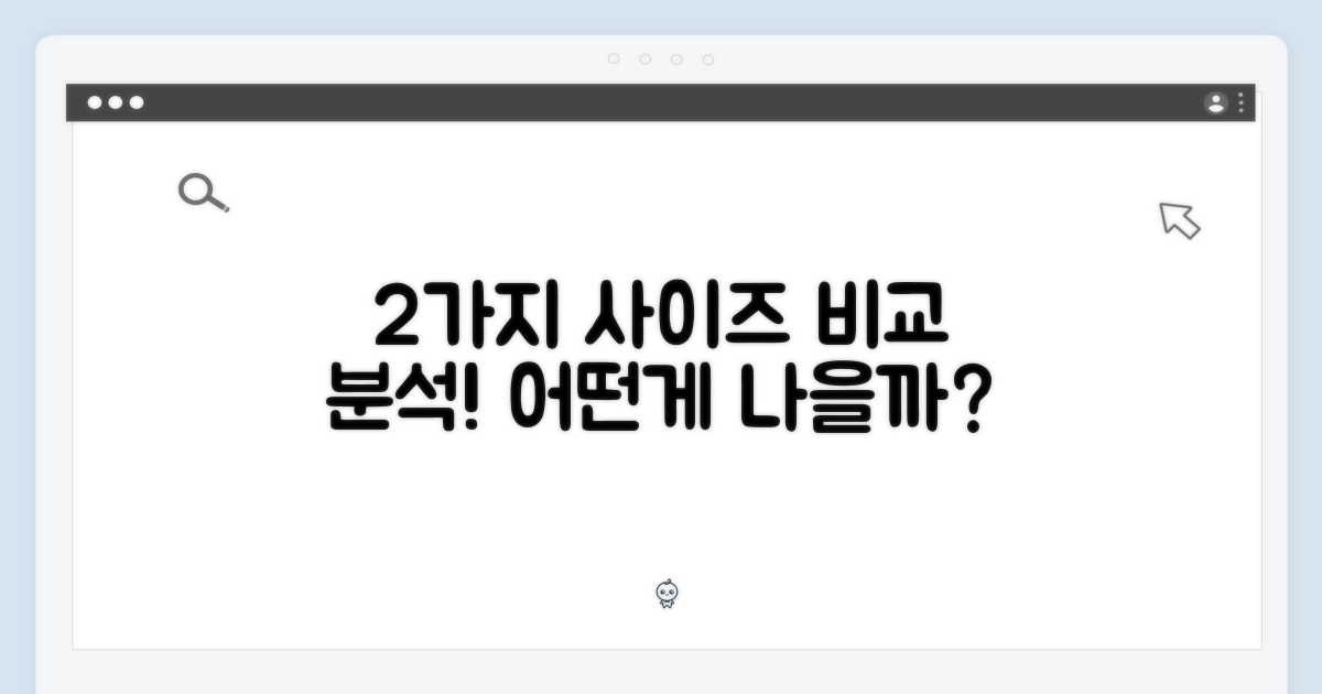 2가지 사이즈 비교 분석