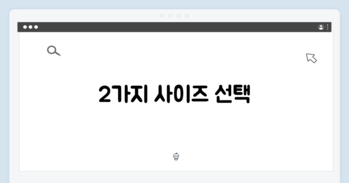 2가지 사이즈 선택