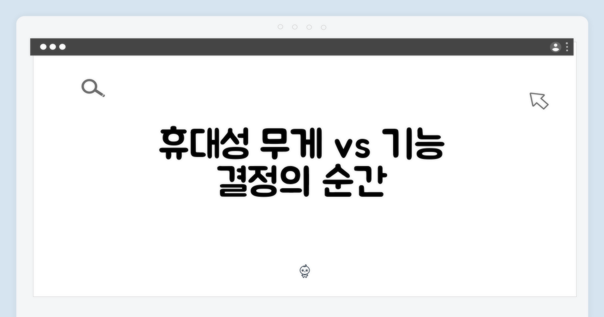 휴대성: 무게 vs 기능
