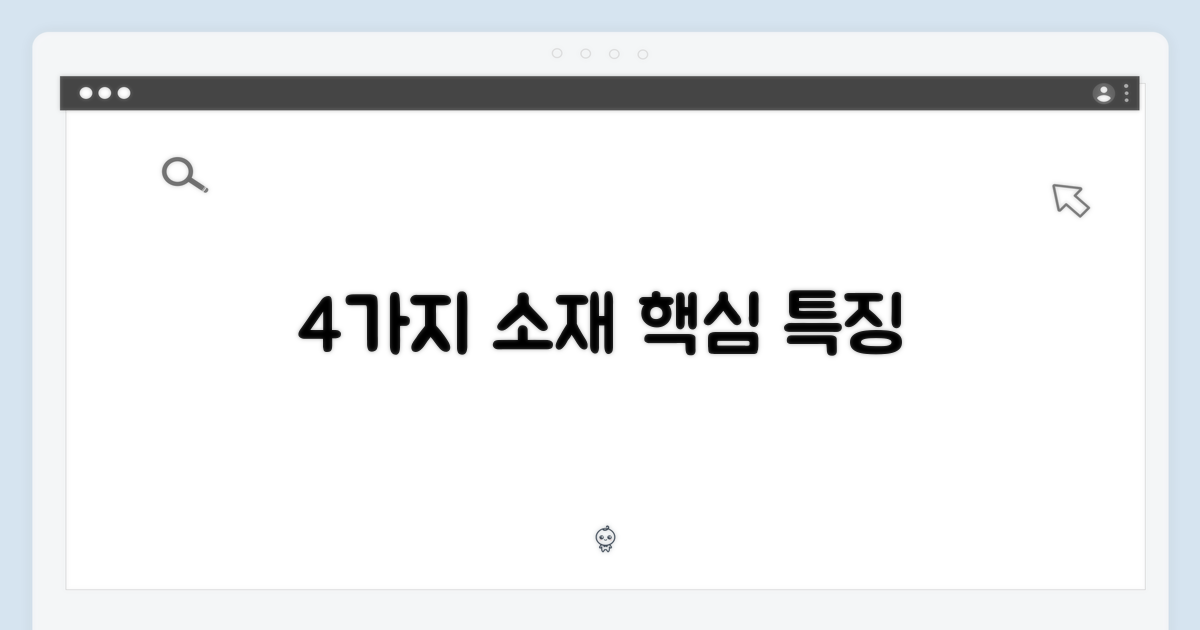 4가지 소재 특징