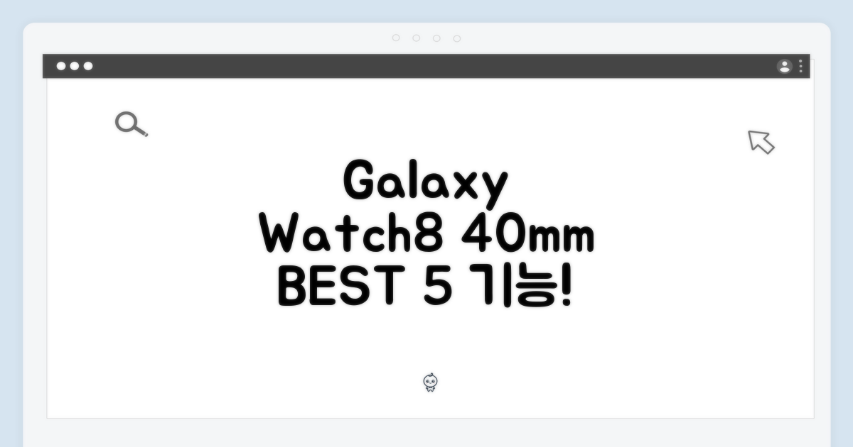 갤럭시 워치8 40mm 블루투스: 5가지 핵심 기능