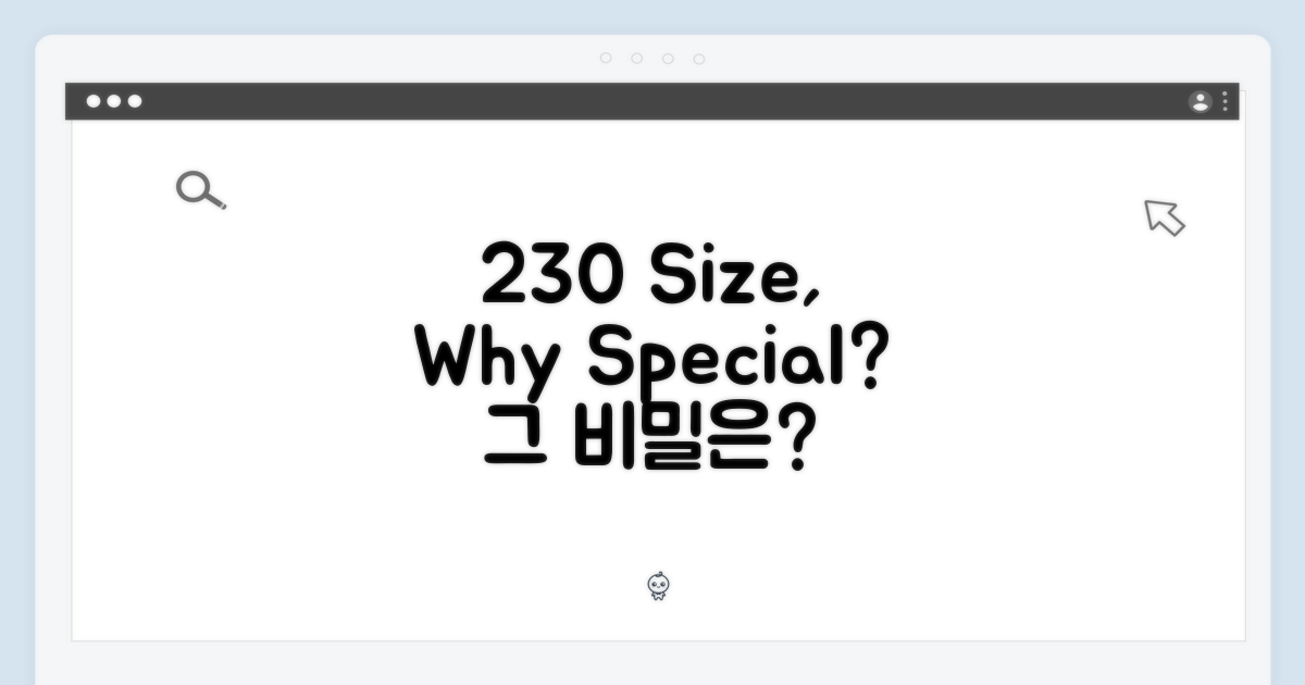 230 사이즈, 특별한 이유는?