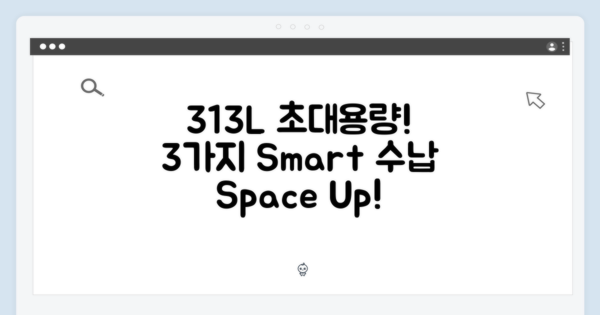 313L 용량, 3가지 수납